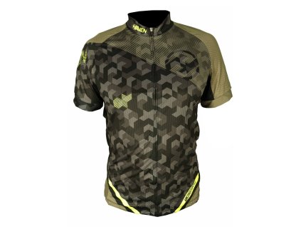 Pánský cyklistický dres Haven Singletrail khaki/yellow
