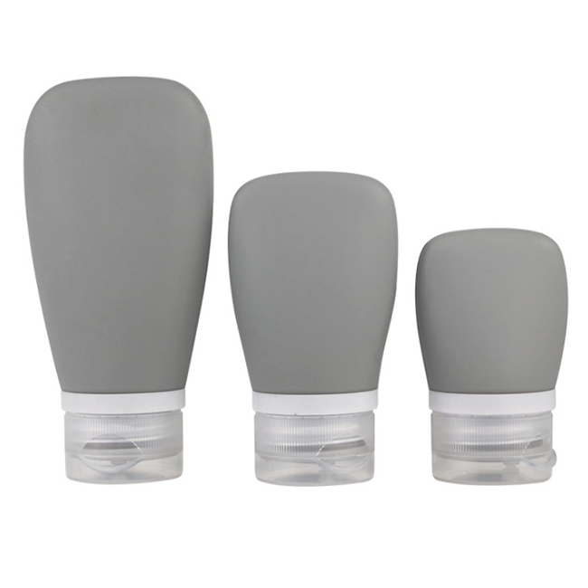 Sada cestovních silikonových lahviček na kosmetiku (3ks) Barva: Černá