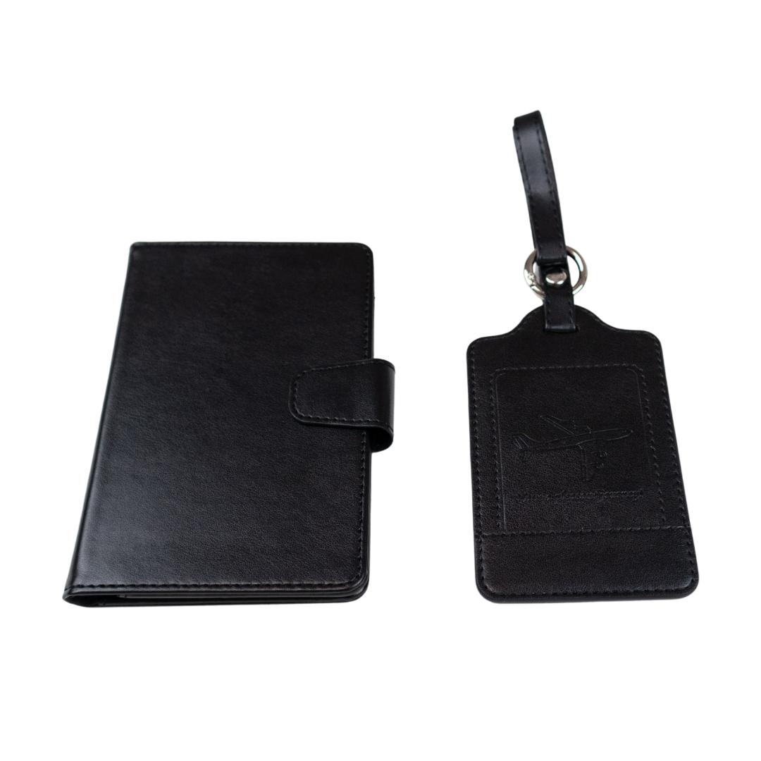 Sada obal na doklady + štítek na kufr Barva: Černá