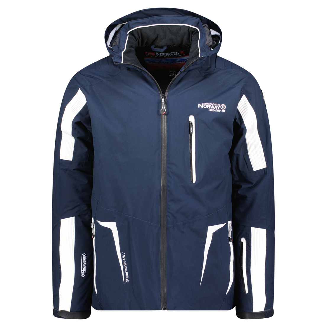 Zateplená lyžařská bunda s reflexními pruhy GEOGRAPHICAL NORWAY Wimax Barva: Tmavě modrá, Velikost: XL