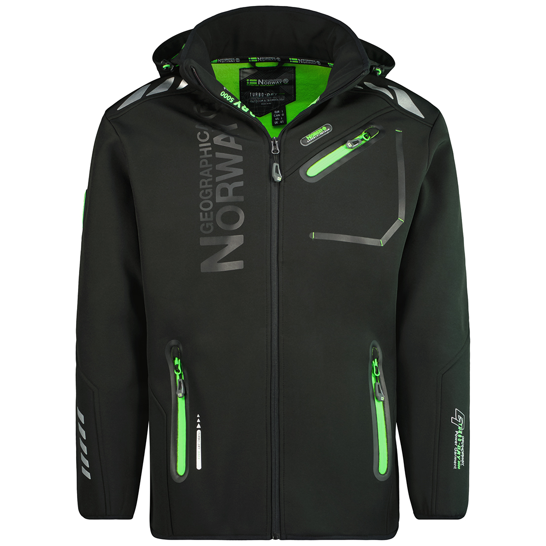 Pánská softshellová bunda GEOGRAPHICAL NORWAY Royaute GTX Barva: Černozelená,