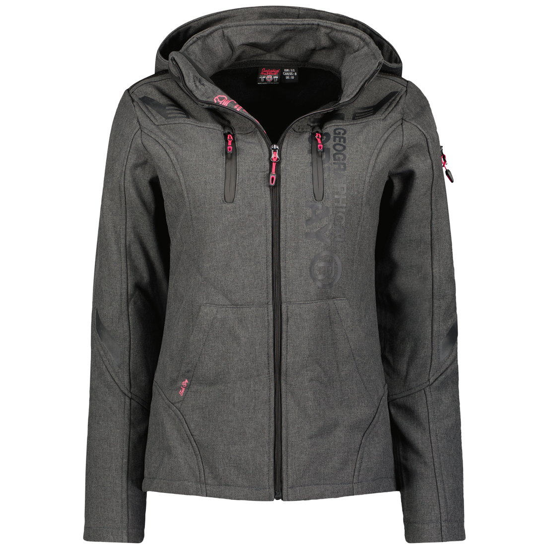 Dámská stylová softshellová bunda Geographical Norway TRUFFE Barva: Tmavě šedá,