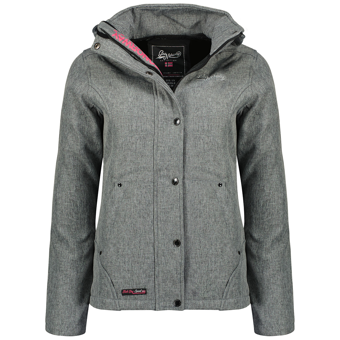 Dámská přechodná softshellová bunda Geographical Norway TERENCIA Barva: Světle šedá,