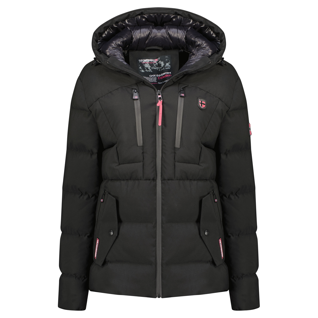 Dámská zimní prošívaná bunda Geographical Norway CACHOT Barva: Černá,