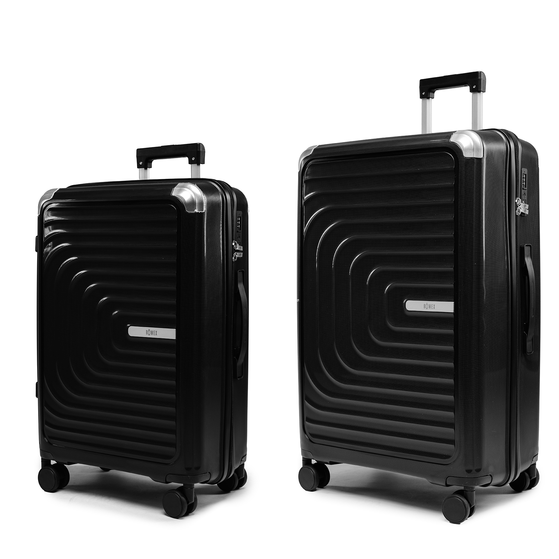 Velký a střední cestovní kufr s TSA zámkem ROWEX Nexus 2v1 Barva: Černá