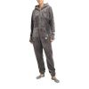 basisstoff kitten damen jumpsuit teddyfleece dunkelgrau 1