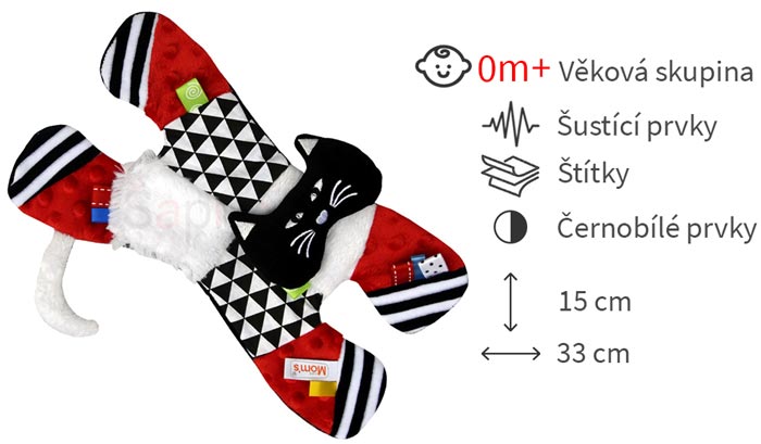 černobílé hračky pro miminka