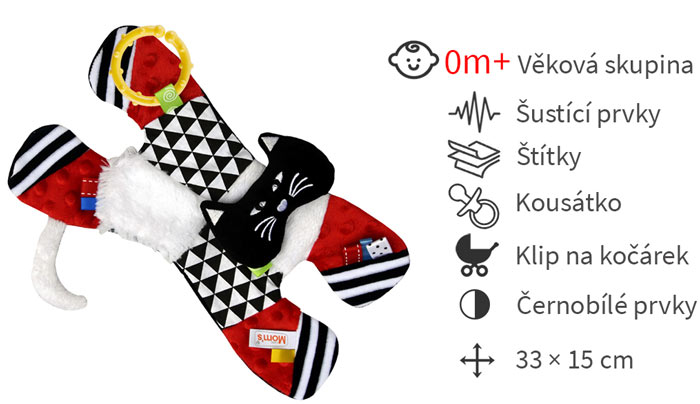 černobílé hračky pro miminka