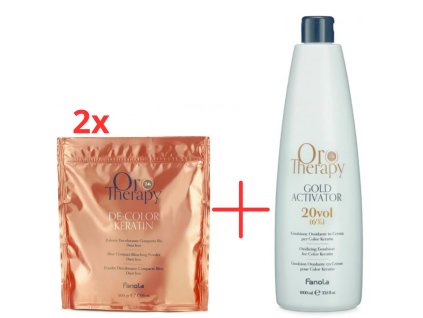 2x odbarvovací prášek Oro Therapy s Keratinem + zdarma krémový aktivátor 1000ml