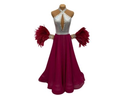 Wine ballroom dress