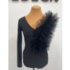 leotard with tulle shoulder black