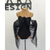 Black leotard with flowy sleeves