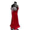 Red ballroom dress with silver details