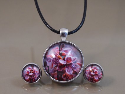 Náušnice a přívěsek Ledové listy