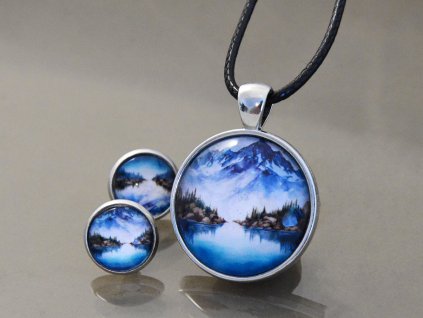 Náušnice a přívěsek Hory