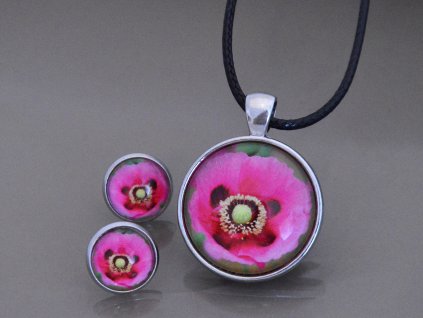 Náušnice a přívěsek Vlčí mák