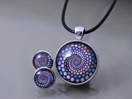 Náušnice a přívěsek Kamínková spirála