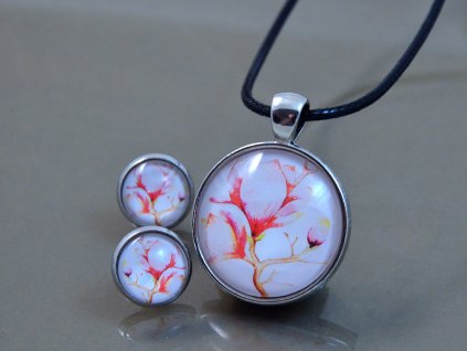 Náušnice a přívěsek Magnolie