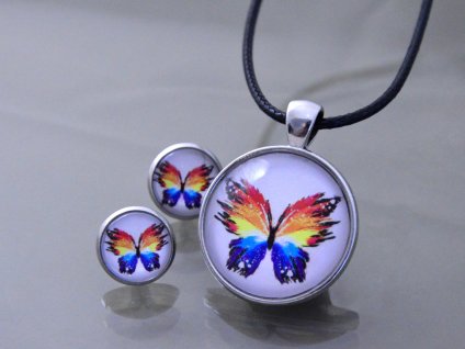Náušnice a přívěsek Motýl II.