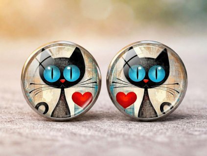 Náušnice Modrooká číča