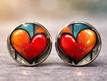 Náušnice Ohnivé srdce
