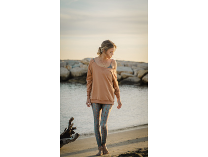 Oversize mikina I love myself - mocca