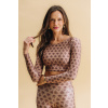 Crop Top s dlouhým rukávem Hamsá Mocha