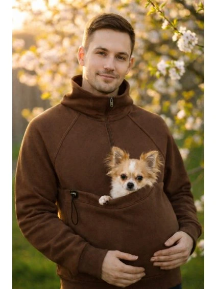 mikina pánská,stoják,hnědá