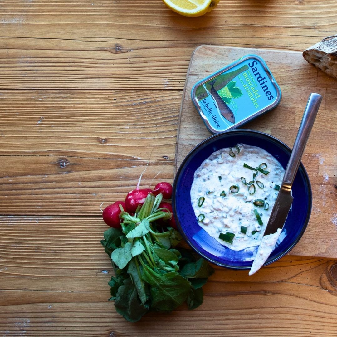 Rillettes zo sardiniek Muscadet