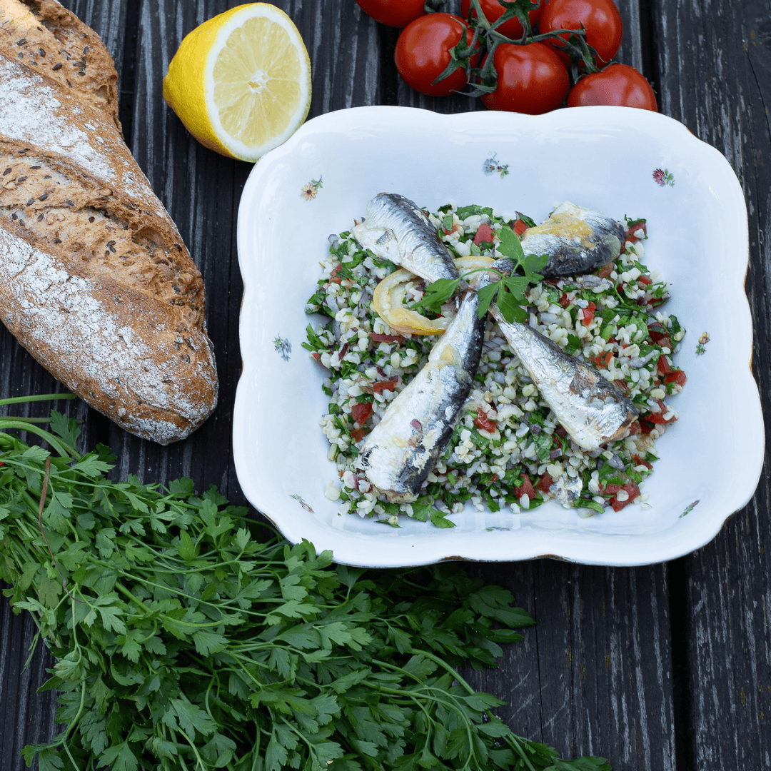 Tabbouleh s citrónovými sardinkami