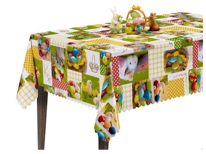 kusový Velikonoční ubrus pvc, pomlázka, králíček,ošatka, kraslice, velikonoce 2020