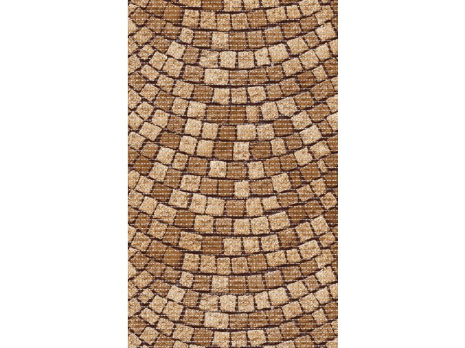 PVC pěnová předložka do koupelny, kuchyně, na zahradu - přírodní kámen mozaika 579-2 hnědý