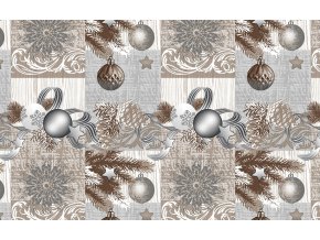 vánoční kouličky jako motiv pvc ubrusu