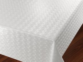 damaškový ubrus pvc s textilním podkladem bílý