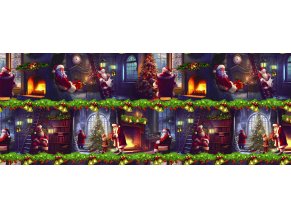Santa Ježíšek krb vánoce děti teplo