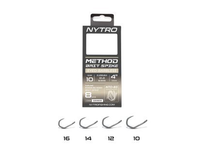 Nytro Hotový Návazec NTO-B3 Barbless Method Bait Spike Ready Tied Rigs 8ks / 10 cm