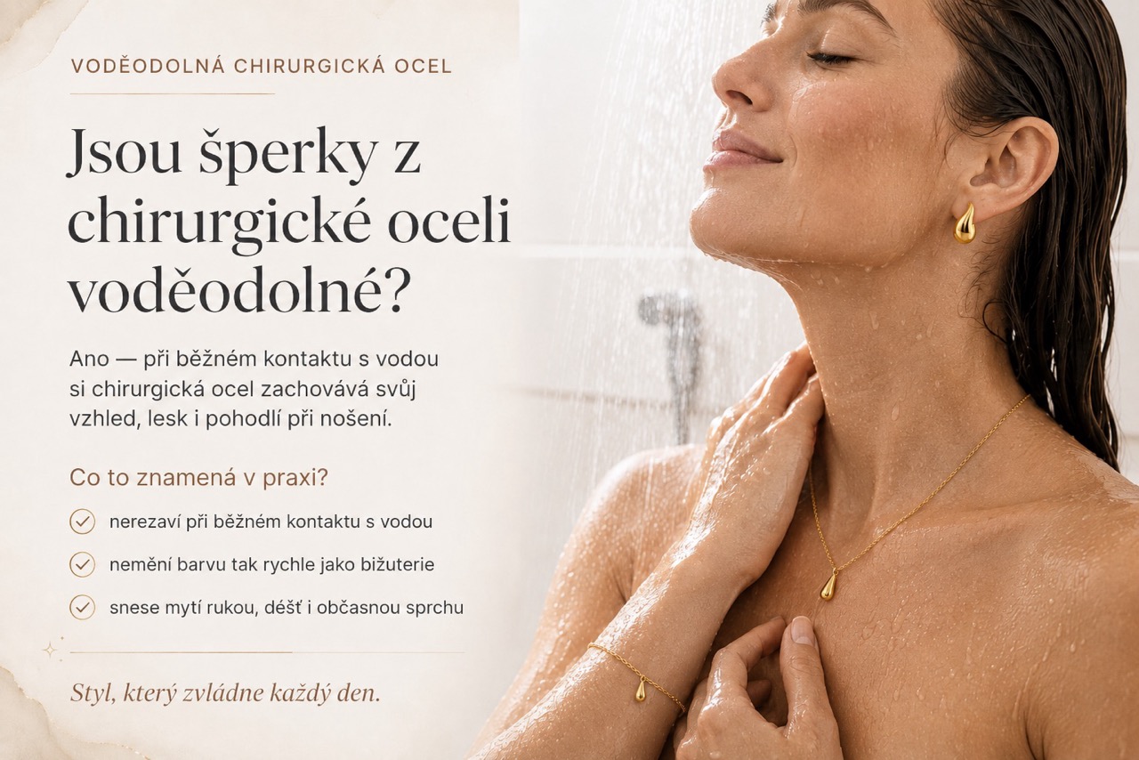 Jsou šperky z chirurgické oceli voděodolné?
