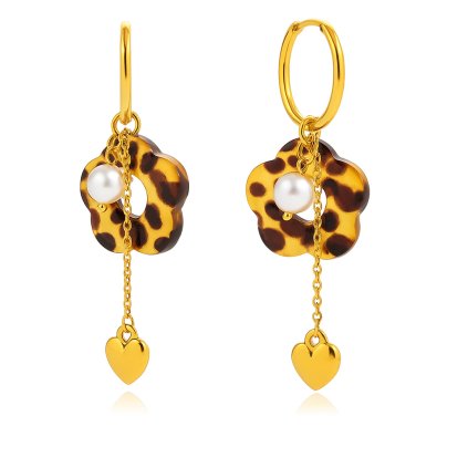 zlate-nausnice-s-leopardim-motivem--perlou-a-srdickem-s1309