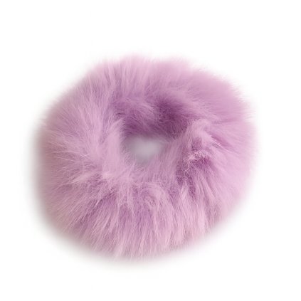 Chlupatá gumička na vlasy – fialová S1091