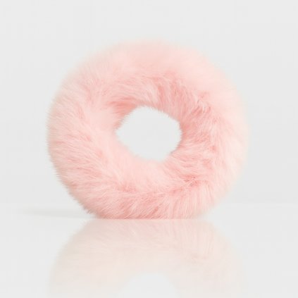 Chlupatá gumička na vlasy – růžová S1092