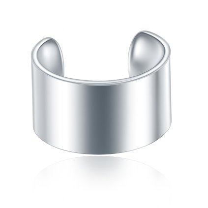Jednoduchý široký ear cuff ve stříbrné barvě S1095