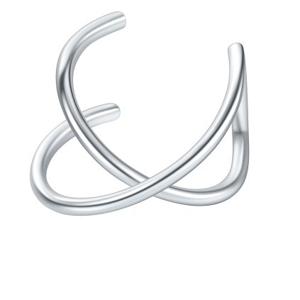 Křížený earcuff ze stříbrné chirurgické oceli S1099