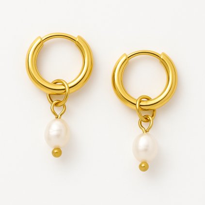 zlate-nausnice-krouzky-s-odnimatelnou-perlou--chirurgicka-ocel-s1109