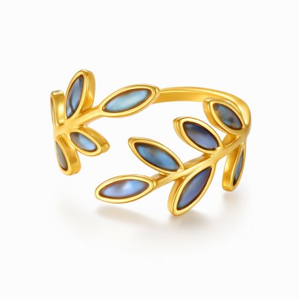 nastavitelny-prsten-s-motivem-listu-a-perletovymi-detaily--pozlaceny--chirurgicka-ocel-s1111