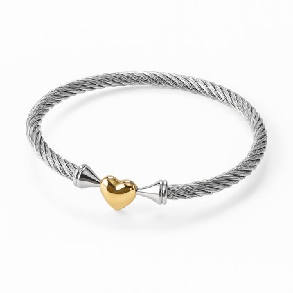 naramek-z-chirurgicke-oceli-s-kroucenym-designem-a-zlatym-srdcem-s1127