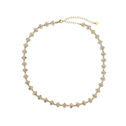 Náhrdelník s diamantovými šťastnými květinami 40 cm SARINESS