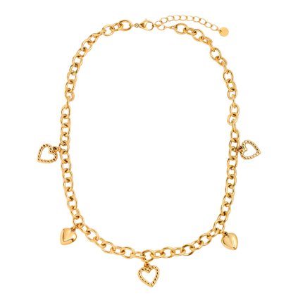 Náhrdelník se srdcovými přívěsky  40 cm SARINESS