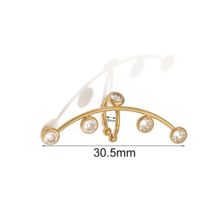 zlaty-earcuff-s-peti-zirkony-ve-stylu-oblouku-s1178