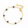 zlaty-naramek-s-cernymi-srdicky-s1381