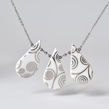 Porcelánový náhrdelník - Slza